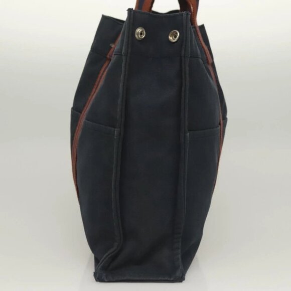 HERMES Fourre Tout MM Hand Bag Canvas Navy Auth ti3265 - Picture 13 of 16
